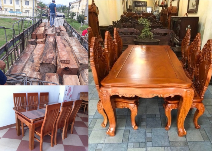 Bàn ăn Quảng Ngãi bằng gỗ tự nhiên